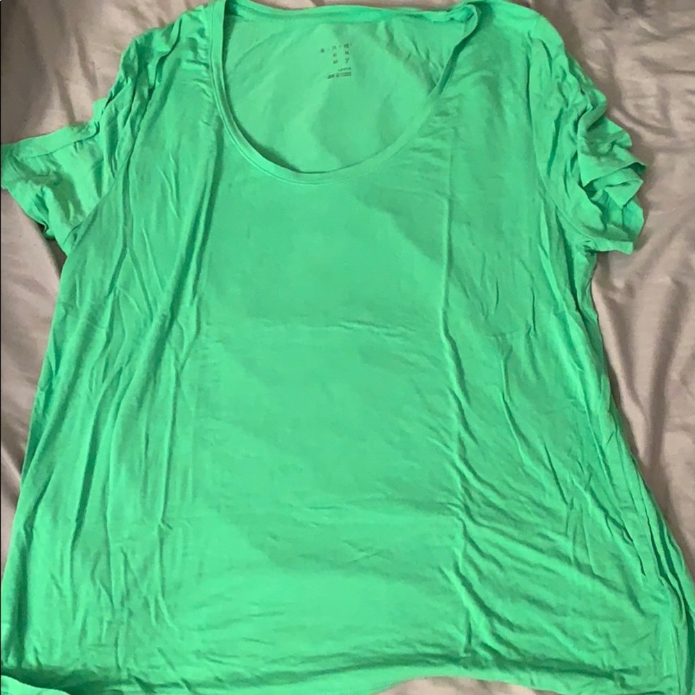 Lime Green Scoop Neck Short Sleeve Tee